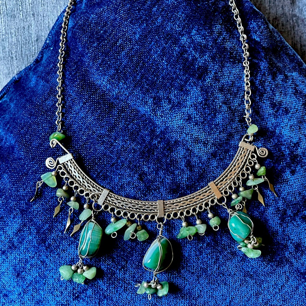 Multiple Stone wrapped Necklace